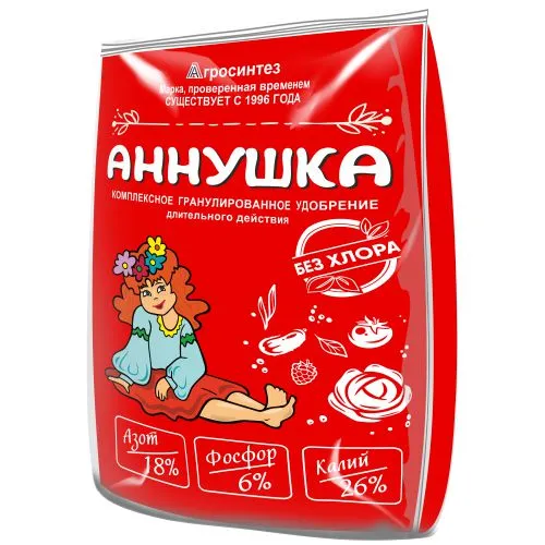 "Аннушка" 18-6-26 удобрение (бесхлорное). Фасовка-1кг.